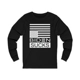 Biden Sucks Jersey Long Sleeve Tee - JoeBeGone