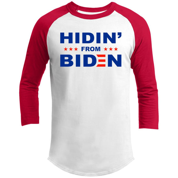 Hidin' From Biden Baseball Jersey - JoeBeGone