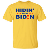 Hidin' From Biden Short Sleeve Anti-Biden T-Shirt - JoeBeGone